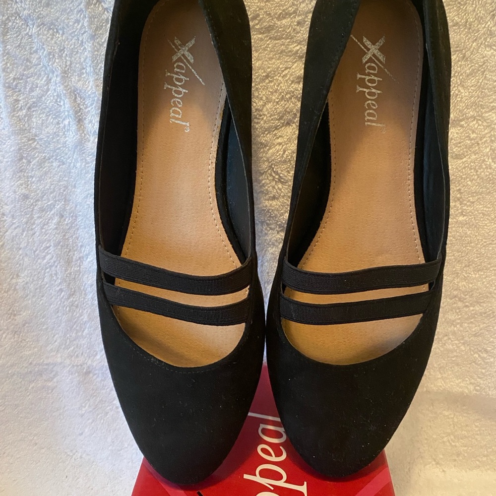 X appeal Flats Black size 9. Shoes worn one time. In very good condition.